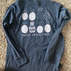 cute long sleeve relaxed pineapple shirt.
